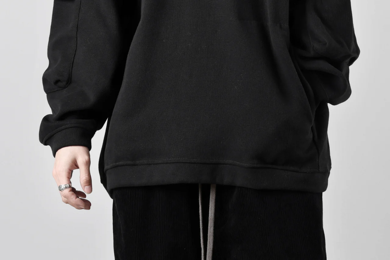 A.F ARTEFACT FLAP POCKET RAGLAN TOP / COPE KNIT JERSEY (BLACK) - Image 40