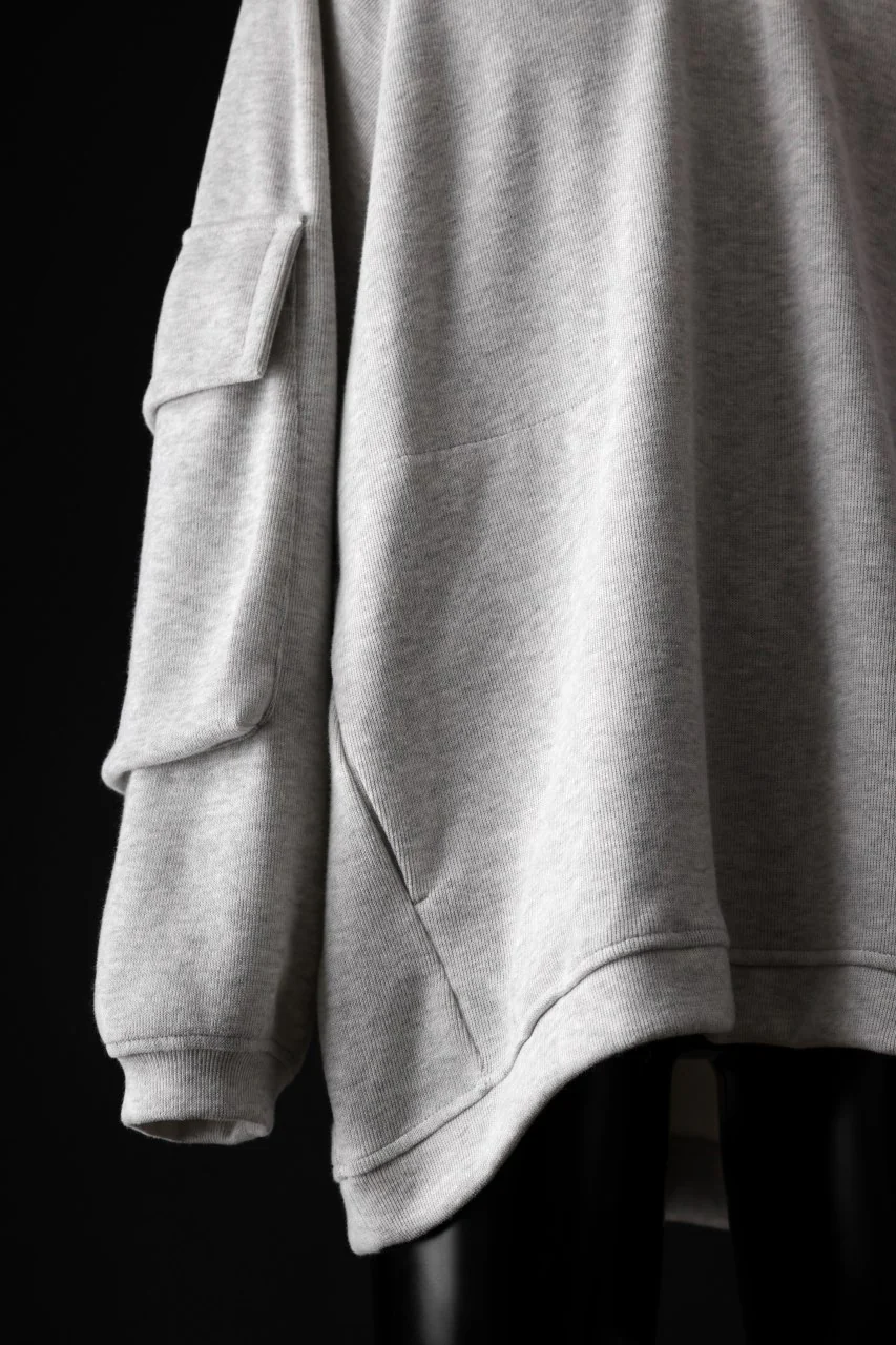 A.F ARTEFACT FLAP POCKET RAGLAN TOP / COPE KNIT JERSEY (LIGHT GREY) - Image 12