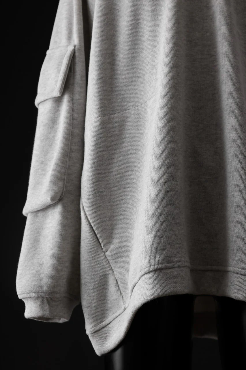 A.F ARTEFACT FLAP POCKET RAGLAN TOP / COPE KNIT JERSEY (LIGHT GREY) - Image 13