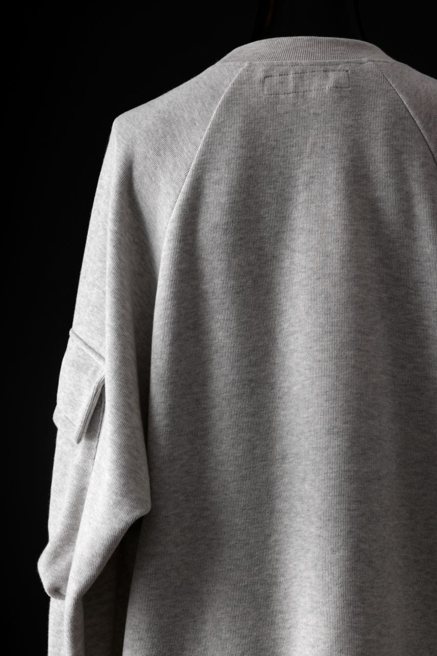 A.F ARTEFACT FLAP POCKET RAGLAN TOP / COPE KNIT JERSEY (LIGHT GREY) - Image 15