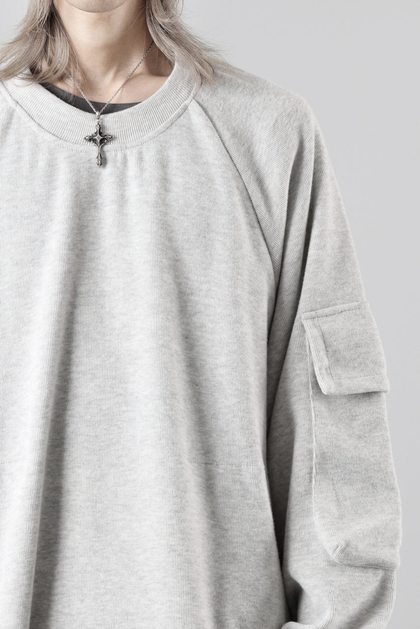 A.F ARTEFACT FLAP POCKET RAGLAN TOP / COPE KNIT JERSEY (LIGHT GREY) - Image 22