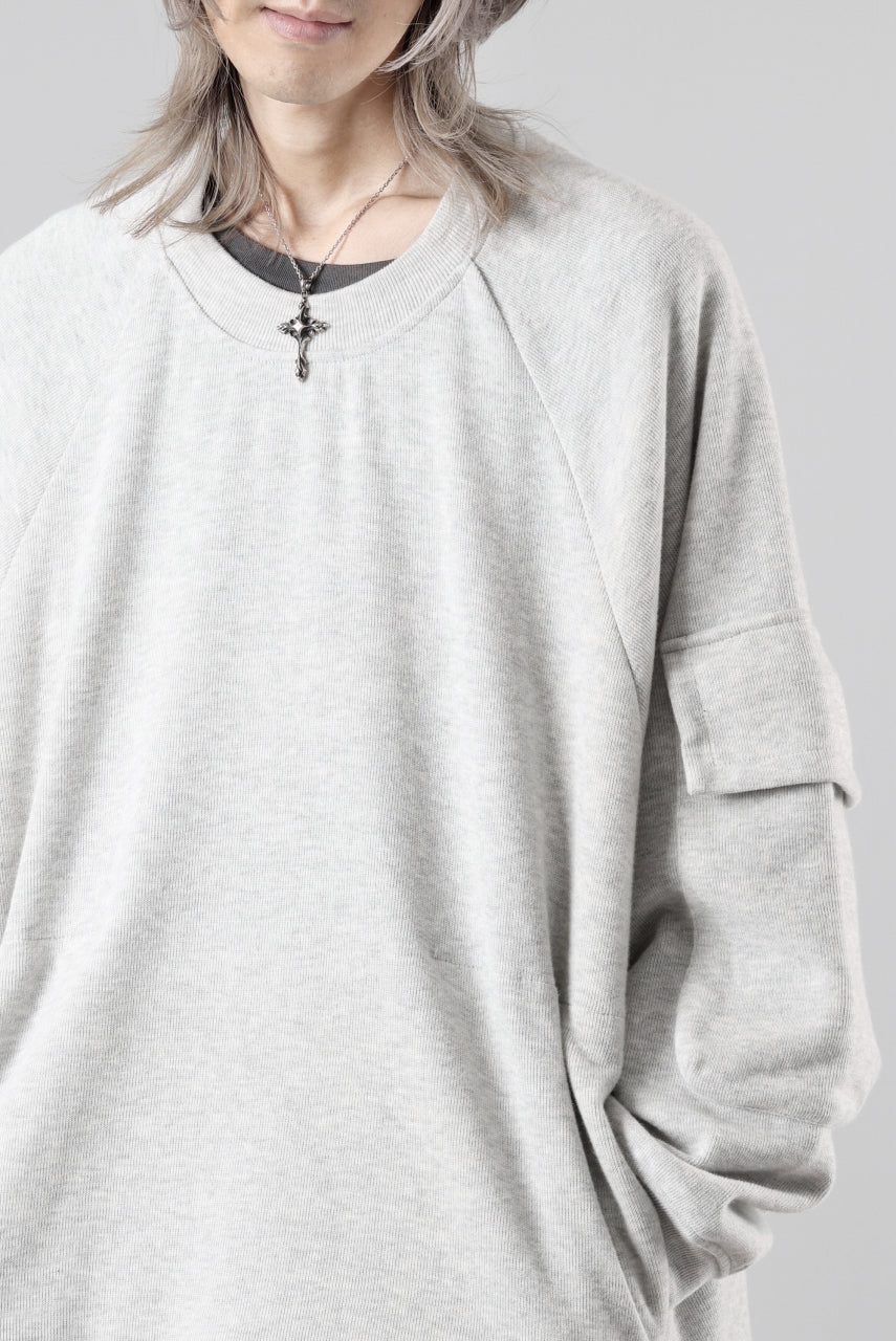 A.F ARTEFACT FLAP POCKET RAGLAN TOP / COPE KNIT JERSEY (LIGHT GREY) - Image 26