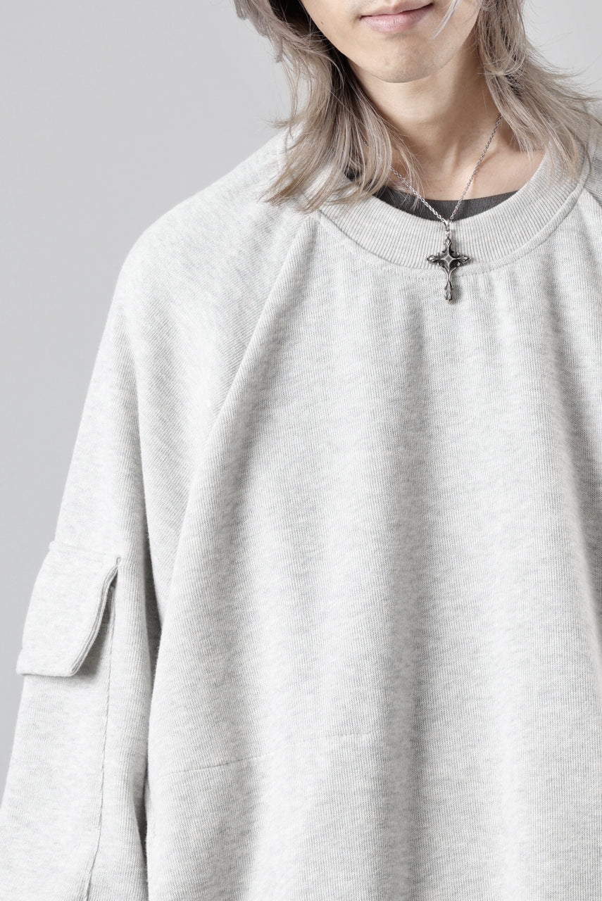 A.F ARTEFACT FLAP POCKET RAGLAN TOP / COPE KNIT JERSEY (LIGHT GREY) - Image 27
