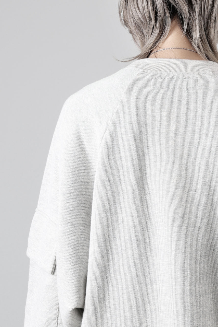 A.F ARTEFACT FLAP POCKET RAGLAN TOP / COPE KNIT JERSEY (LIGHT GREY) - Image 29
