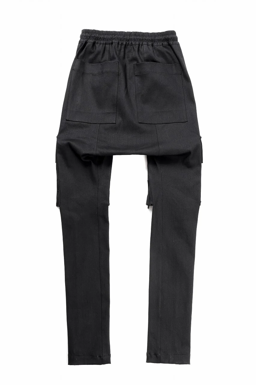 A.F ARTEFACT FLAP ZIP SARROUEL SKINNY PANTS / HI-STRETCH DENIM (BLACK) - Image 3