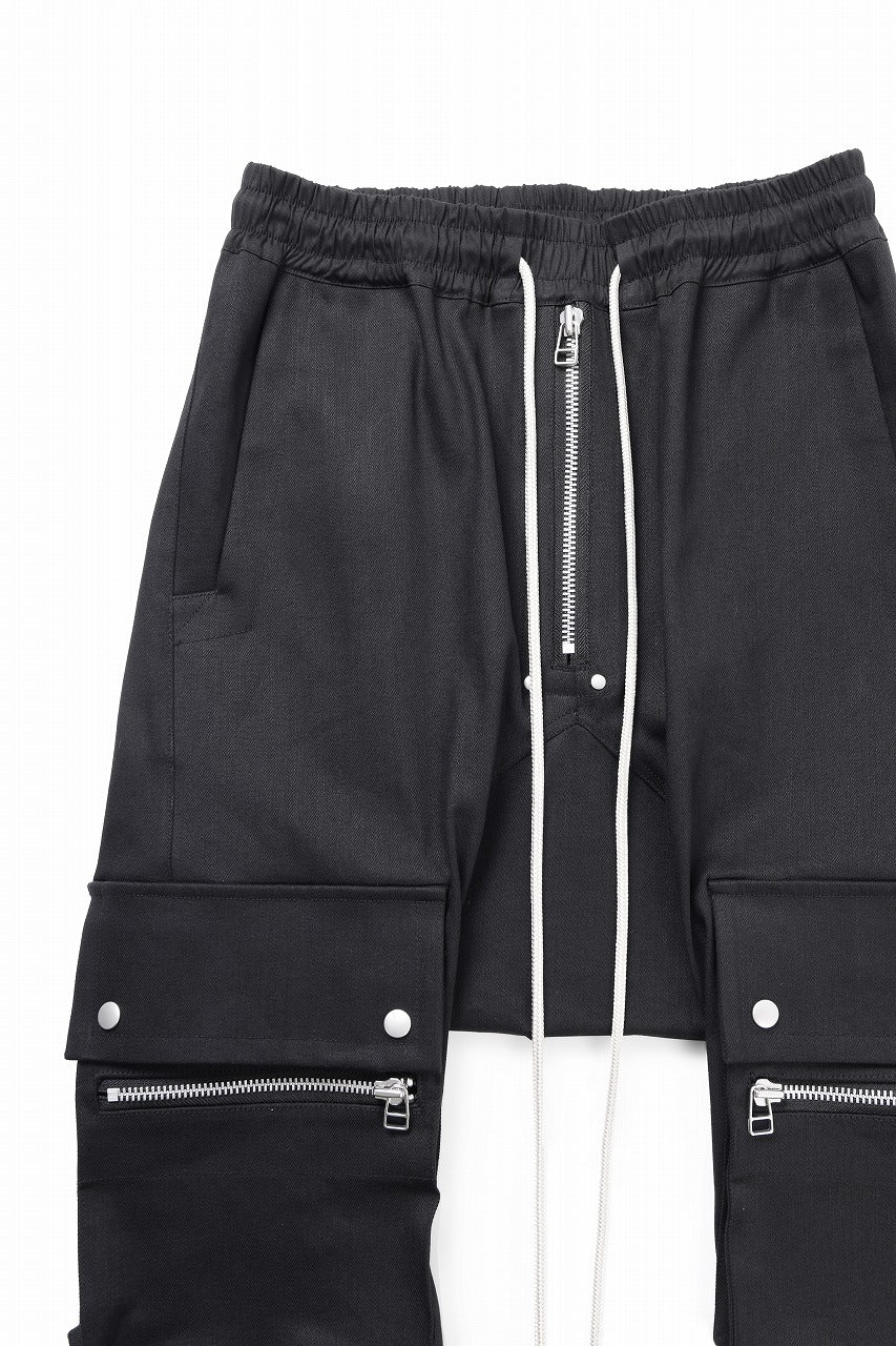 A.F ARTEFACT FLAP ZIP SARROUEL SKINNY PANTS / HI-STRETCH DENIM (BLACK) - Image 4