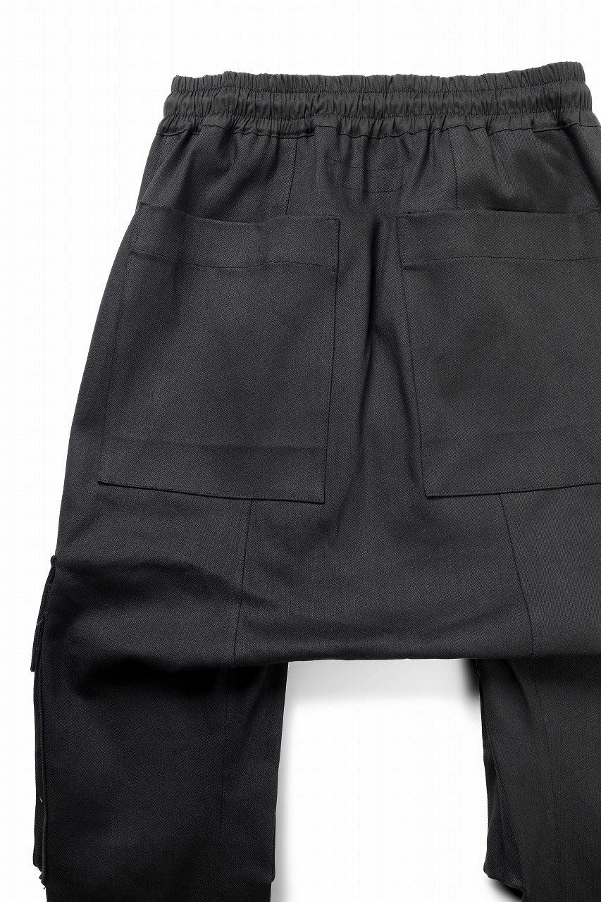 A.F ARTEFACT FLAP ZIP SARROUEL SKINNY PANTS / HI-STRETCH DENIM (BLACK) - Image 9