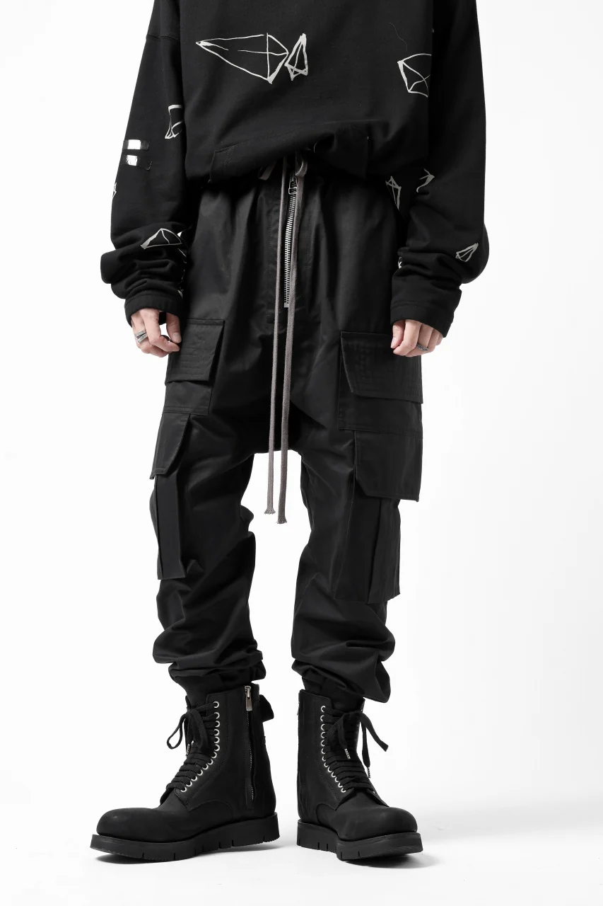 A.F ARTEFACT FRONT ZIP CARGO SARROUEL EASY PANTS (BLACK) - Image 26