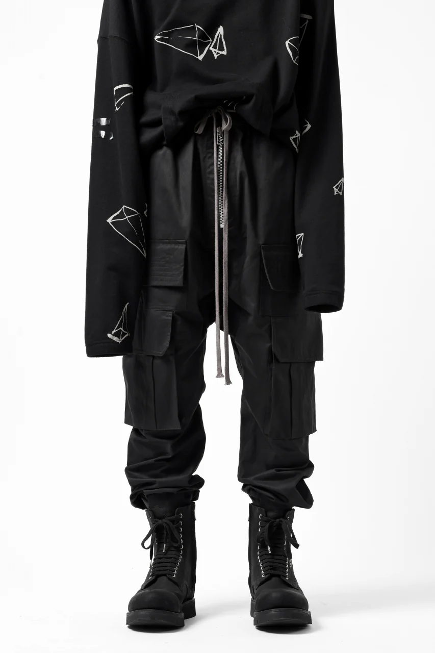 A.F ARTEFACT FRONT ZIP CARGO SARROUEL EASY PANTS (BLACK) - Image 5
