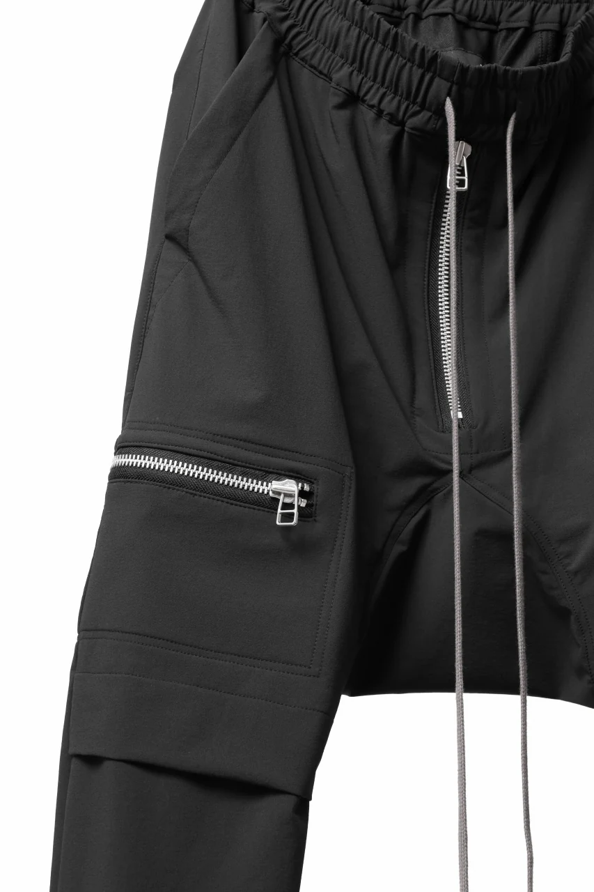 A.F ARTEFACT FRONT ZIP SARROUEL EASY PANTS / STRETCH NYLON (BLACK) - Image 12
