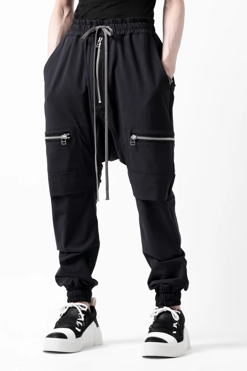 A.F ARTEFACT FRONT ZIP SARROUEL EASY PANTS / STRETCH NYLON (BLACK) - Image 16
