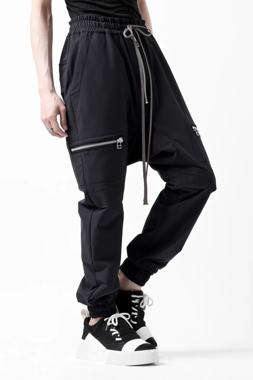A.F ARTEFACT FRONT ZIP SARROUEL EASY PANTS / STRETCH NYLON (BLACK) - Image 18