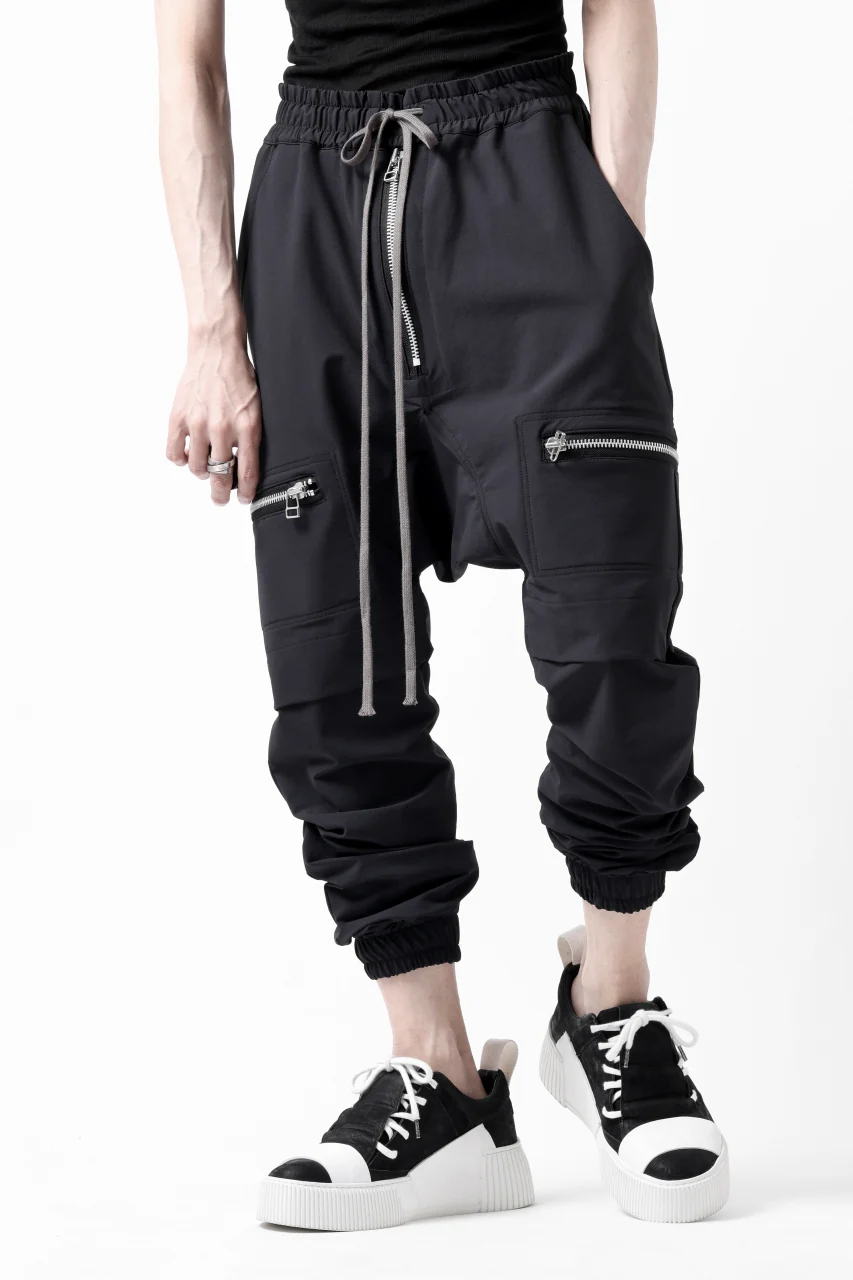 A.F ARTEFACT FRONT ZIP SARROUEL EASY PANTS / STRETCH NYLON (BLACK) - Image 19