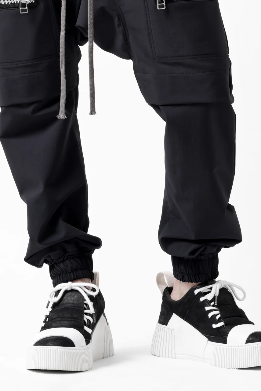 A.F ARTEFACT FRONT ZIP SARROUEL EASY PANTS / STRETCH NYLON (BLACK) - Image 24
