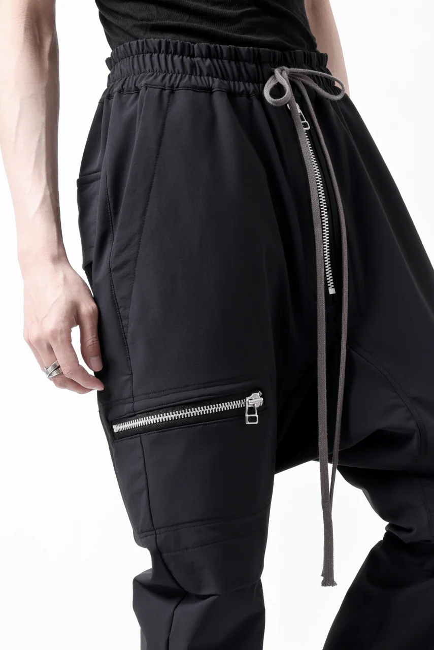 A.F ARTEFACT FRONT ZIP SARROUEL EASY PANTS / STRETCH NYLON (BLACK) - Image 26