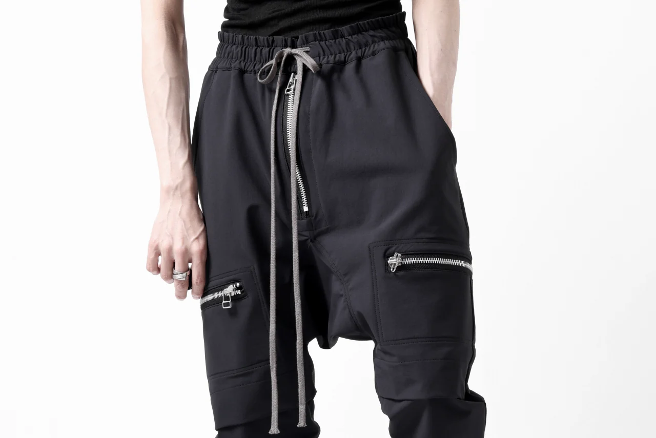 A.F ARTEFACT FRONT ZIP SARROUEL EASY PANTS / STRETCH NYLON (BLACK) - Image 31