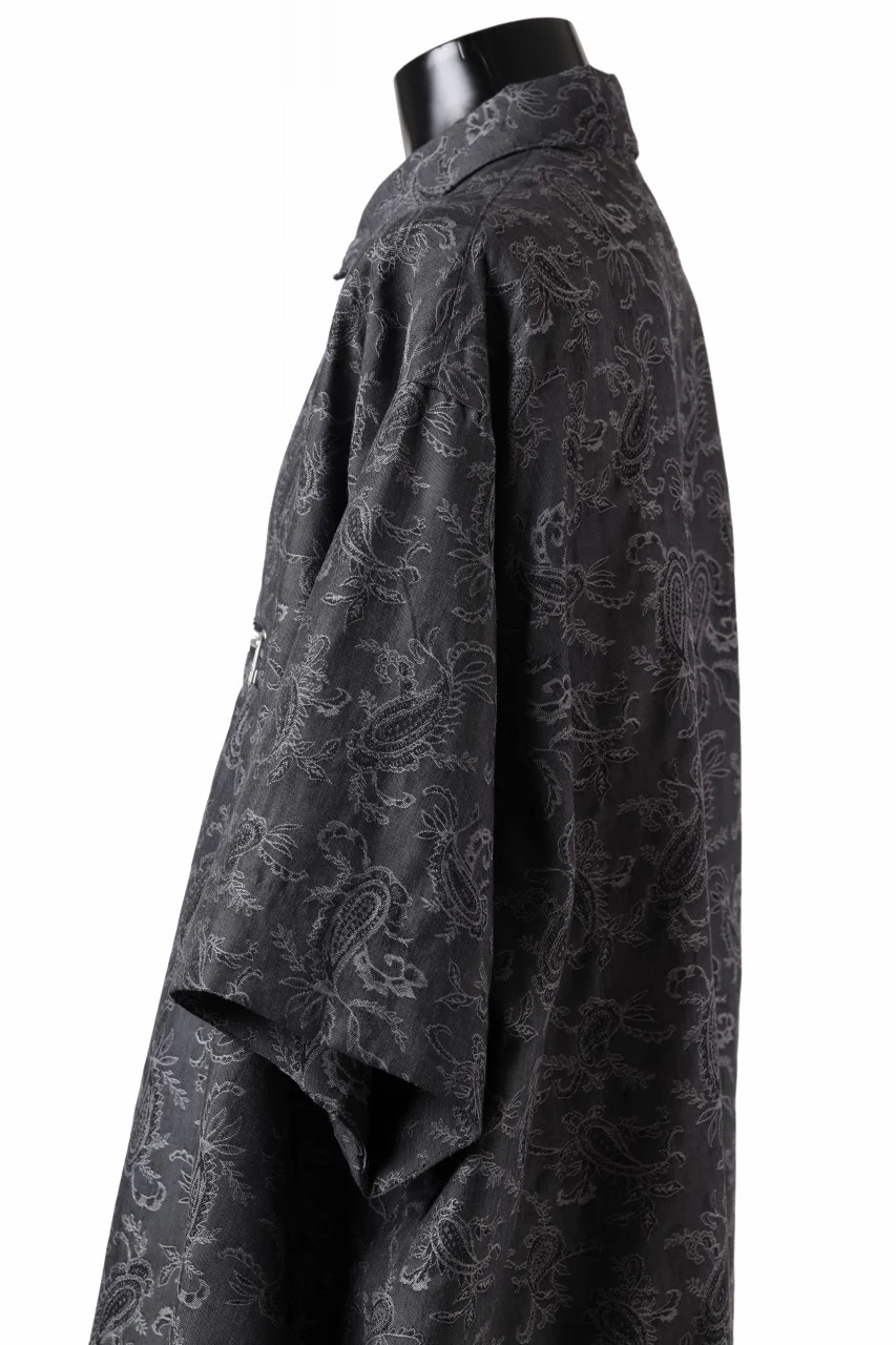 A.F ARTEFACT FRONT ZIP SQUEEZING SHIRT / PAISLEY JACQUARD (D.GREY) - Image 15