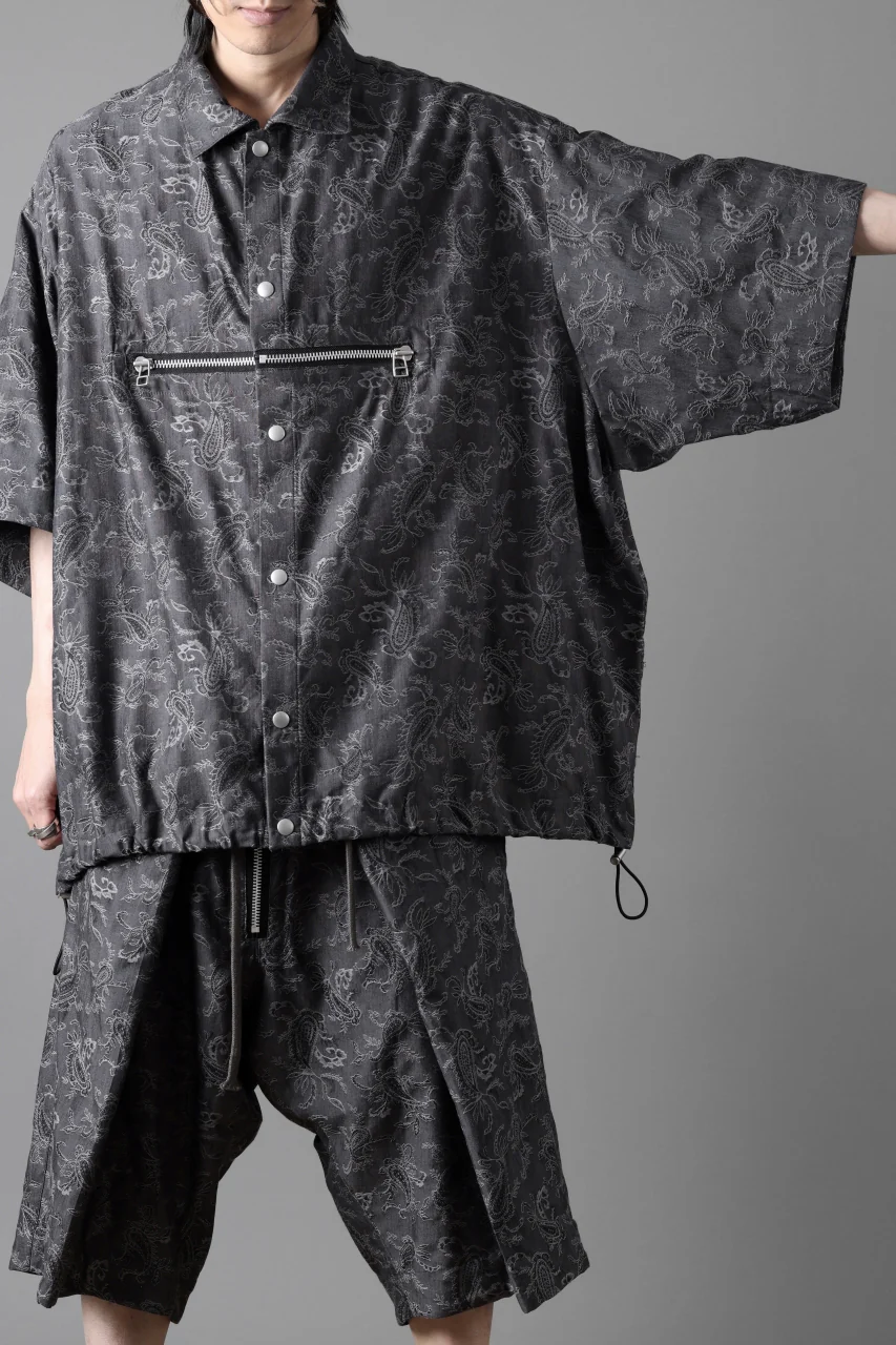 A.F ARTEFACT FRONT ZIP SQUEEZING SHIRT / PAISLEY JACQUARD (D.GREY) - Image 21