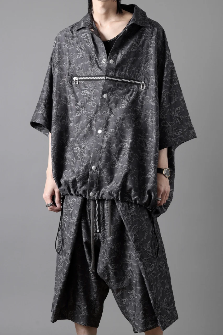 A.F ARTEFACT FRONT ZIP SQUEEZING SHIRT / PAISLEY JACQUARD (D.GREY) - Image 28