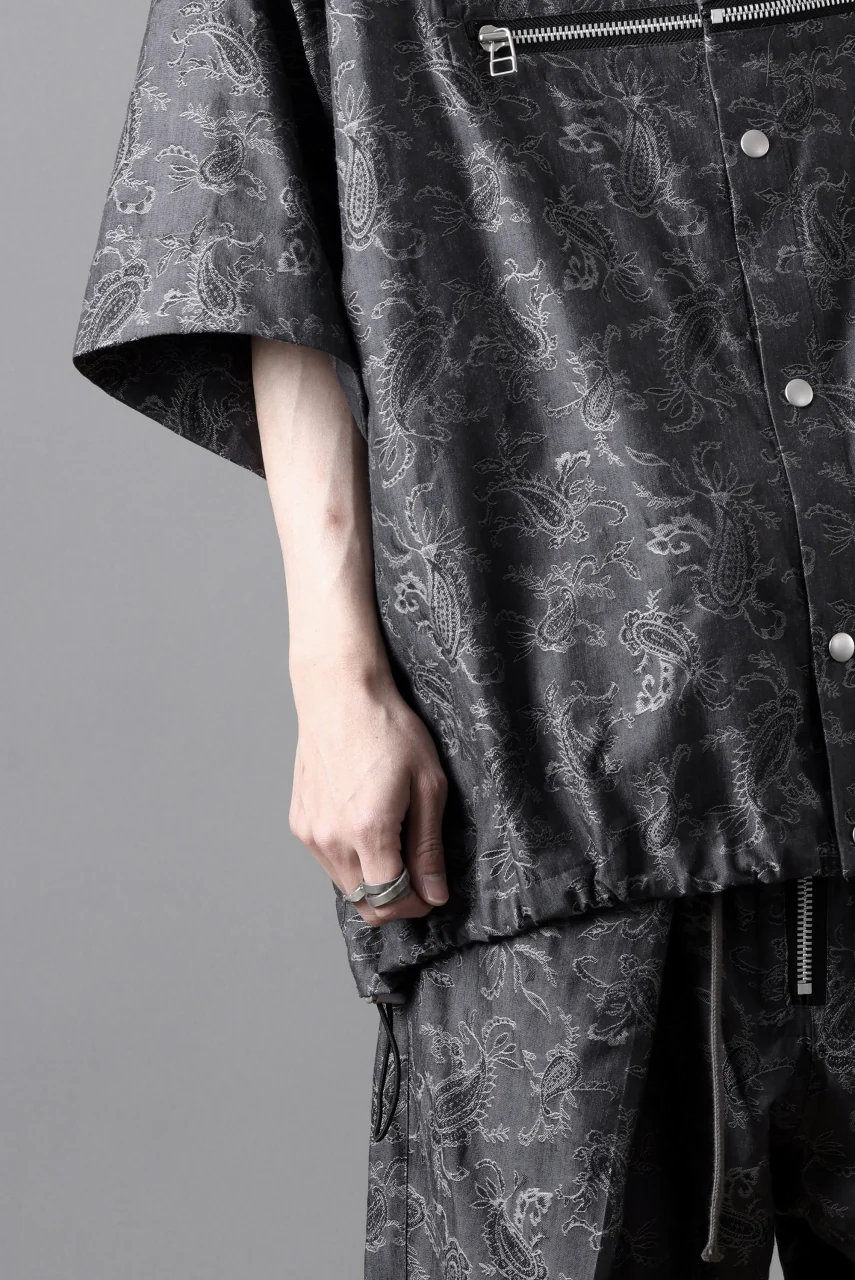 A.F ARTEFACT FRONT ZIP SQUEEZING SHIRT / PAISLEY JACQUARD (D.GREY) - Image 29