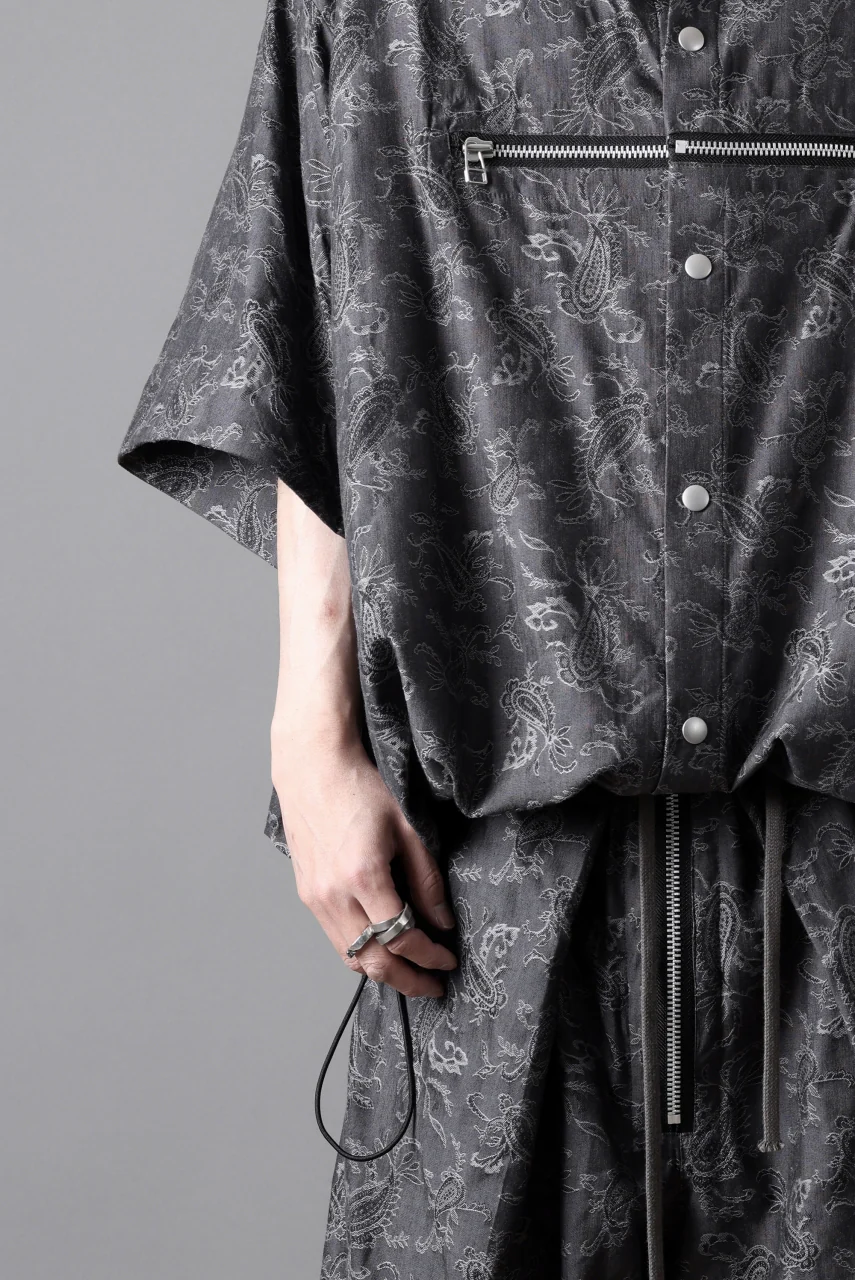 A.F ARTEFACT FRONT ZIP SQUEEZING SHIRT / PAISLEY JACQUARD (D.GREY) - Image 32