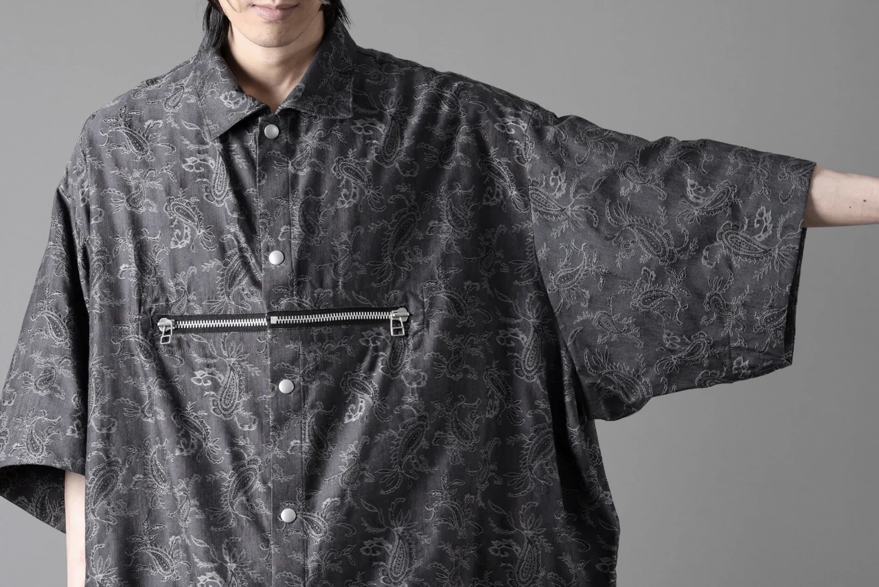 A.F ARTEFACT FRONT ZIP SQUEEZING SHIRT / PAISLEY JACQUARD (D.GREY) - Image 36