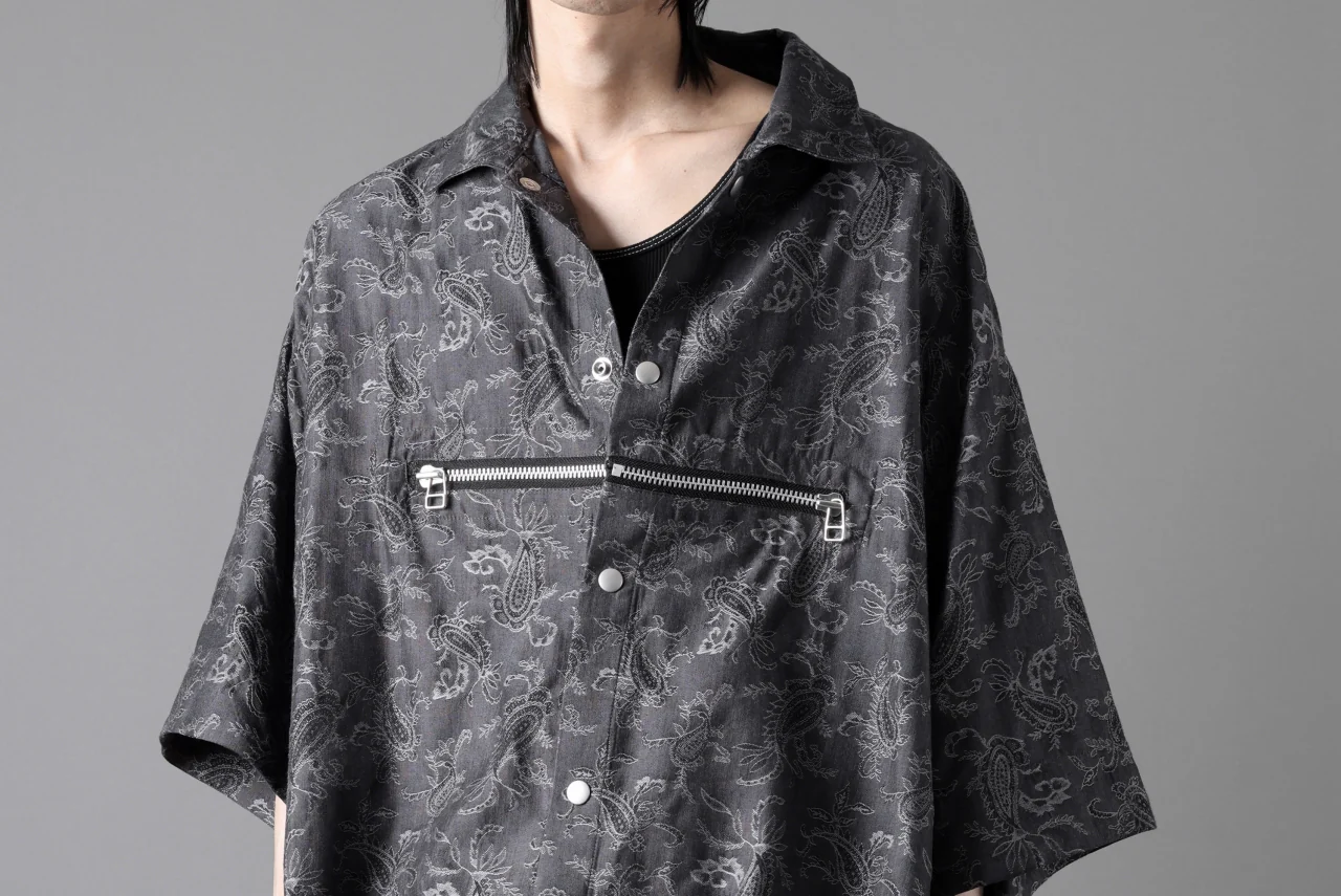 A.F ARTEFACT FRONT ZIP SQUEEZING SHIRT / PAISLEY JACQUARD (D.GREY) - Image 38