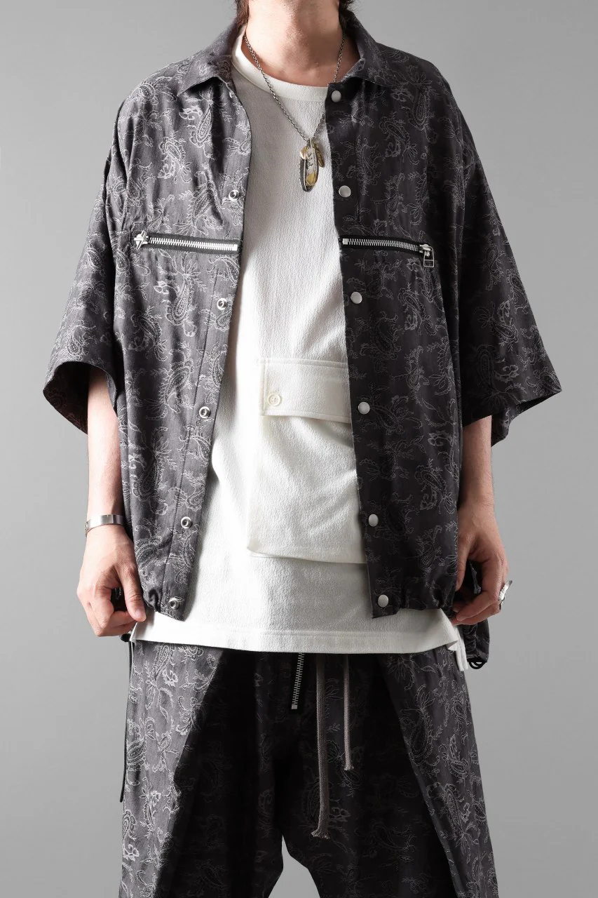 A.F ARTEFACT FRONT ZIP SQUEEZING SHIRT / PAISLEY JACQUARD (D.GREY) - Image 39
