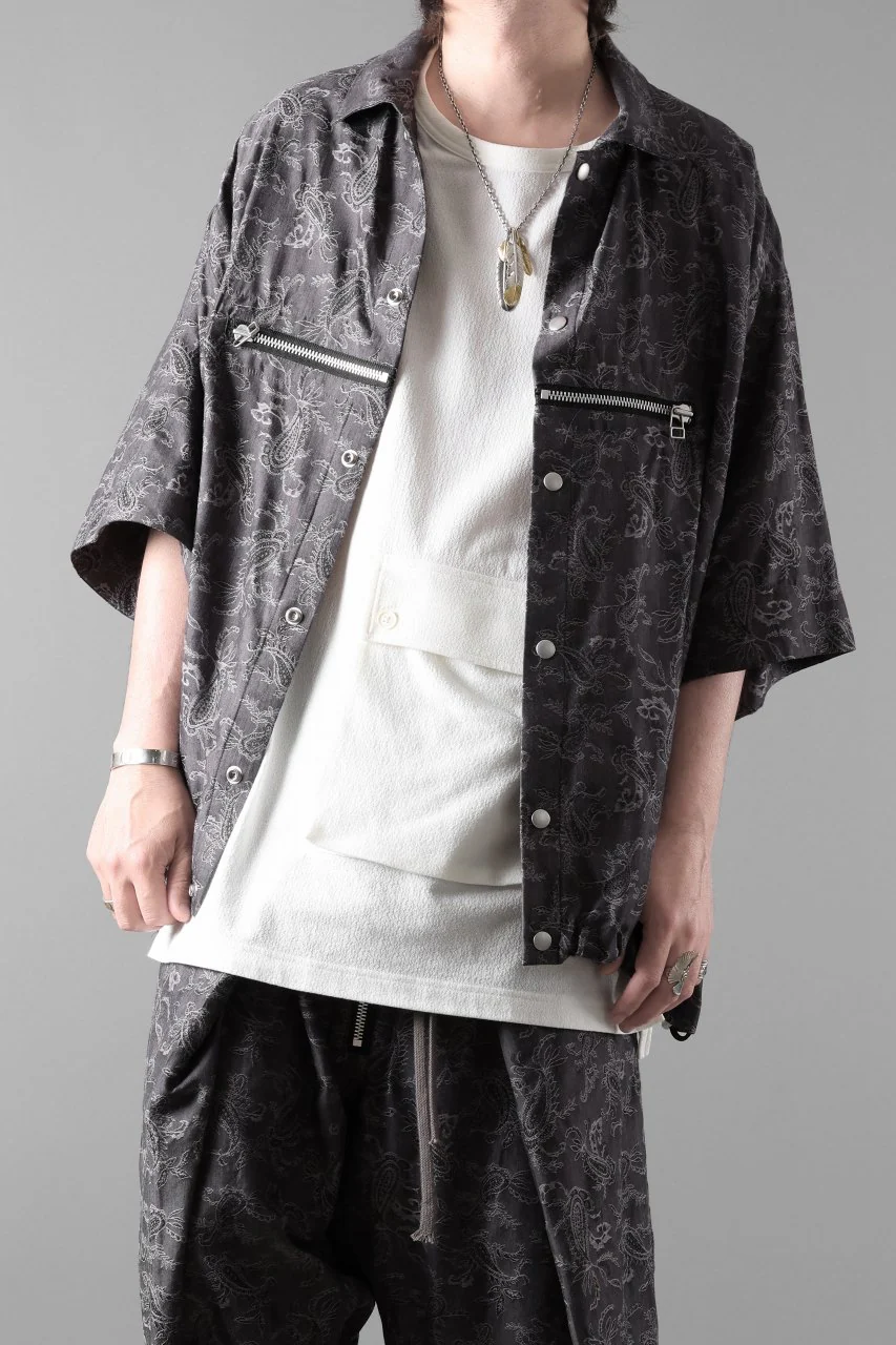 A.F ARTEFACT FRONT ZIP SQUEEZING SHIRT / PAISLEY JACQUARD (D.GREY) - Image 41