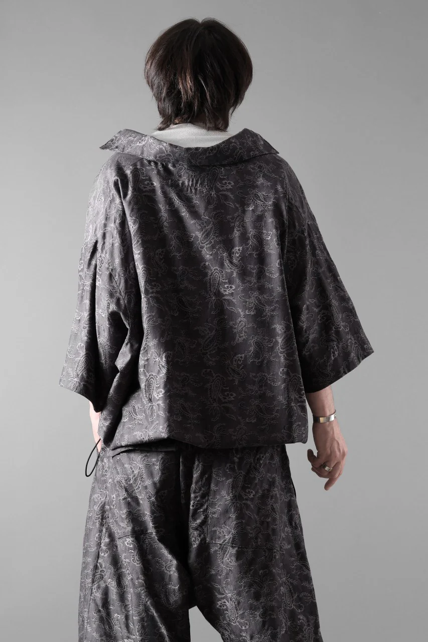 A.F ARTEFACT FRONT ZIP SQUEEZING SHIRT / PAISLEY JACQUARD (D.GREY) - Image 46