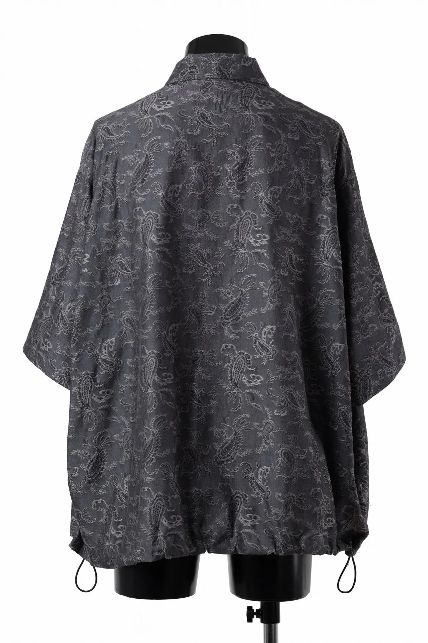 A.F ARTEFACT FRONT ZIP SQUEEZING SHIRT / PAISLEY JACQUARD (D.GREY) - Image 6