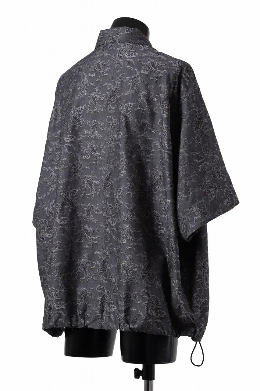 A.F ARTEFACT FRONT ZIP SQUEEZING SHIRT / PAISLEY JACQUARD (D.GREY) - Image 7