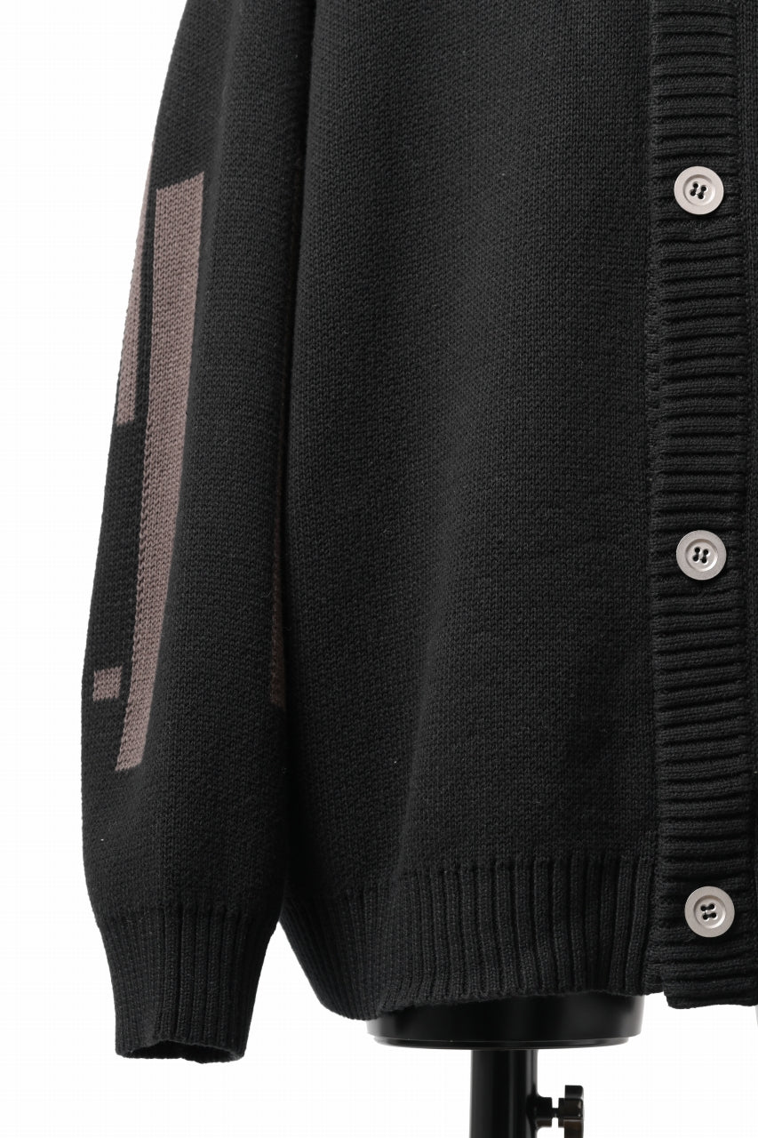 A.F ARTEFACT GEO PATTERN COTTON KNIT CARDIGAN /  (BLACK x BROWN) - Image 13