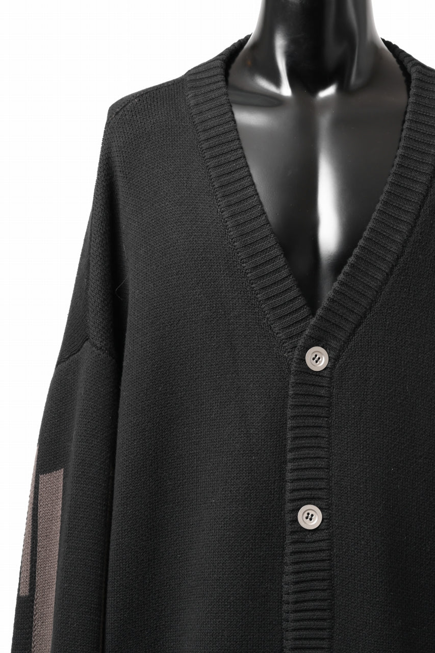 A.F ARTEFACT GEO PATTERN COTTON KNIT CARDIGAN /  (BLACK x BROWN) - Image 15