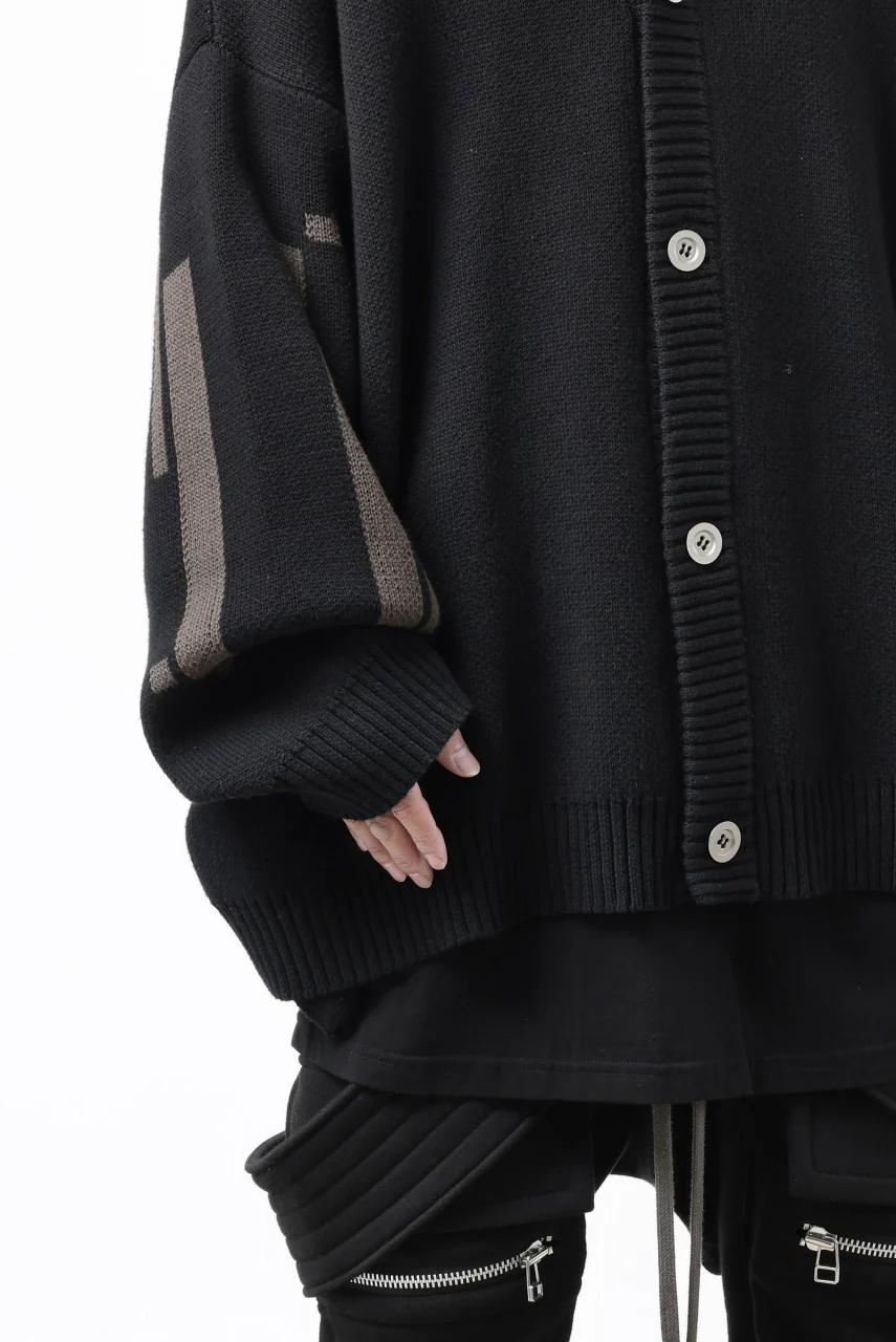 A.F ARTEFACT GEO PATTERN COTTON KNIT CARDIGAN /  (BLACK x BROWN) - Image 22
