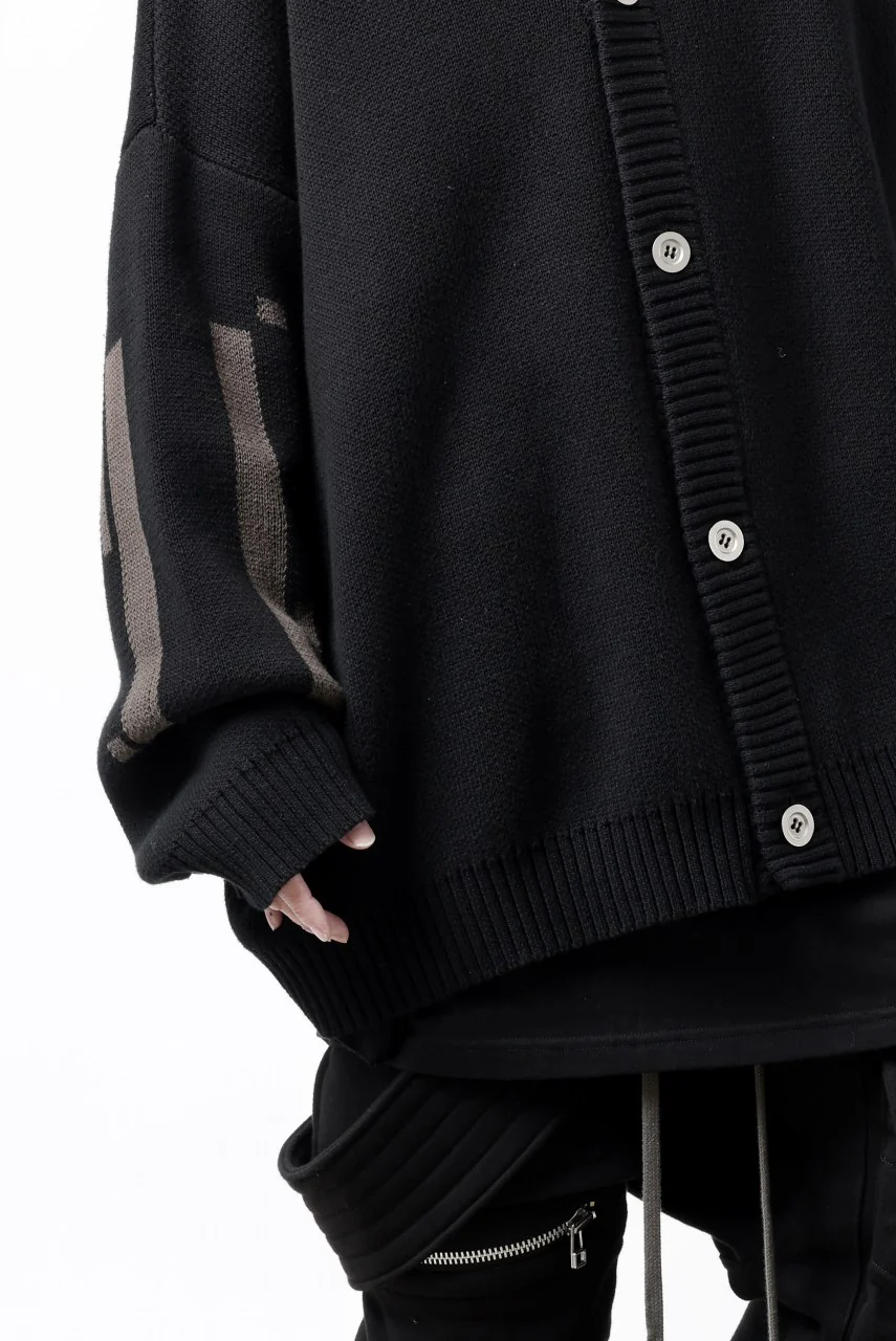 A.F ARTEFACT GEO PATTERN COTTON KNIT CARDIGAN /  (BLACK x BROWN) - Image 23