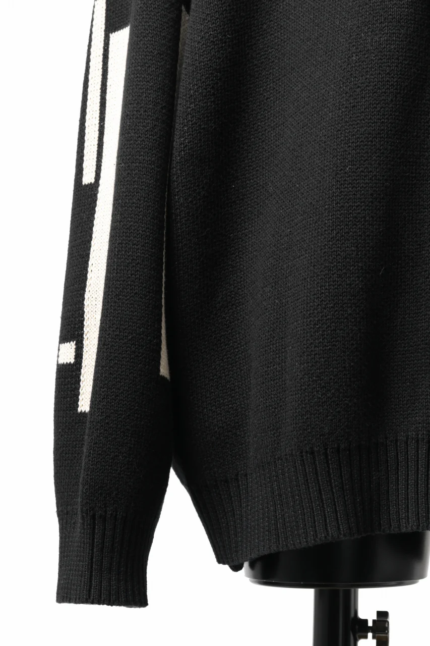 A.F ARTEFACT GEO PATTERN COTTON KNIT CARDIGAN /  (BLACK x IVORY) - Image 15
