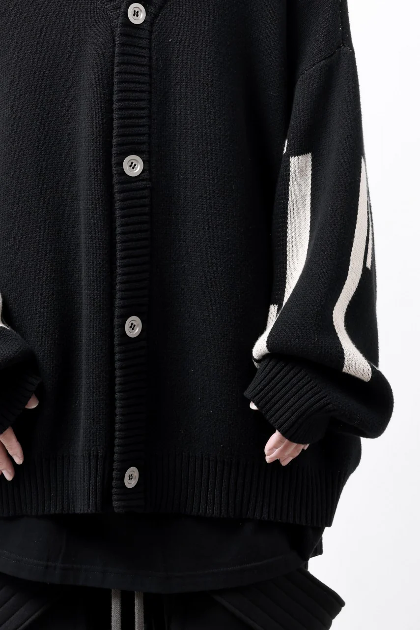 A.F ARTEFACT GEO PATTERN COTTON KNIT CARDIGAN /  (BLACK x IVORY) - Image 22