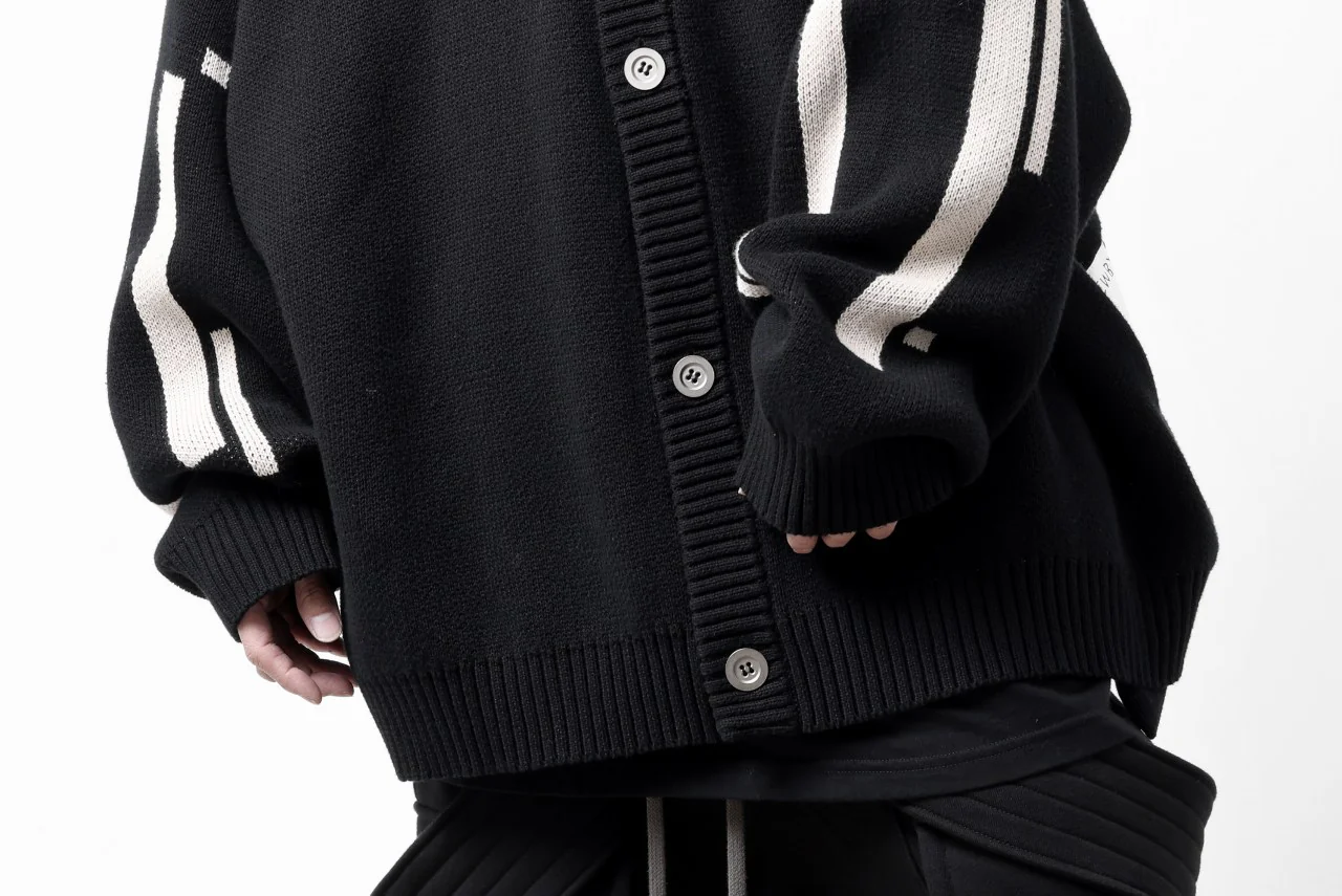 A.F ARTEFACT GEO PATTERN COTTON KNIT CARDIGAN /  (BLACK x IVORY) - Image 29