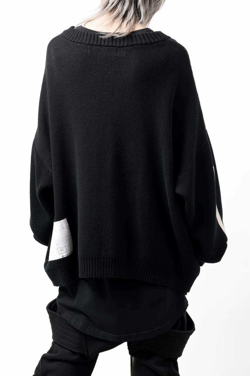 A.F ARTEFACT GEO PATTERN COTTON KNIT CARDIGAN /  (BLACK x IVORY) - Image 8