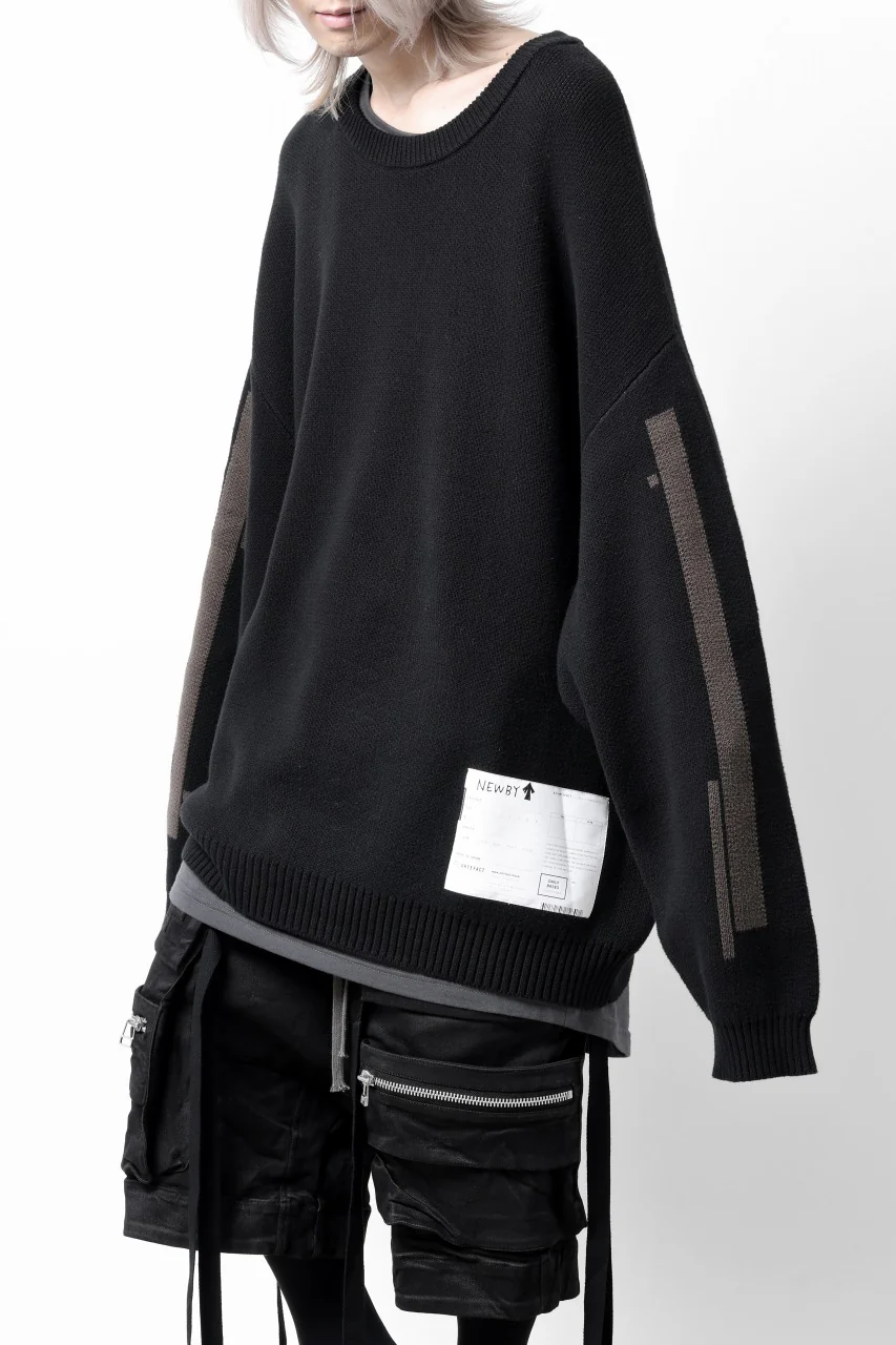 A.F ARTEFACT GEO PATTERN COTTON KNIT TOPS /  (BLACK x BROWN) - Image 12