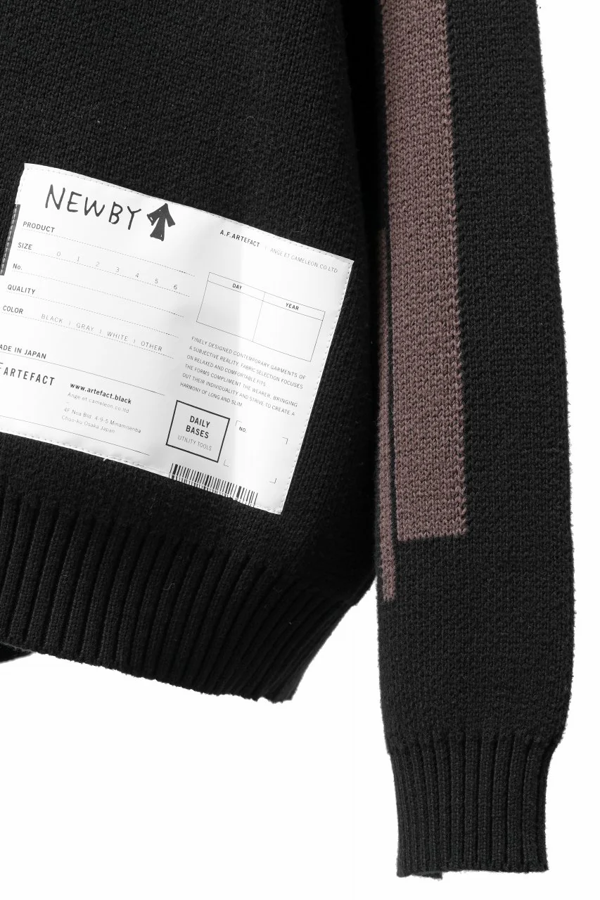 A.F ARTEFACT GEO PATTERN COTTON KNIT TOPS /  (BLACK x BROWN) - Image 26