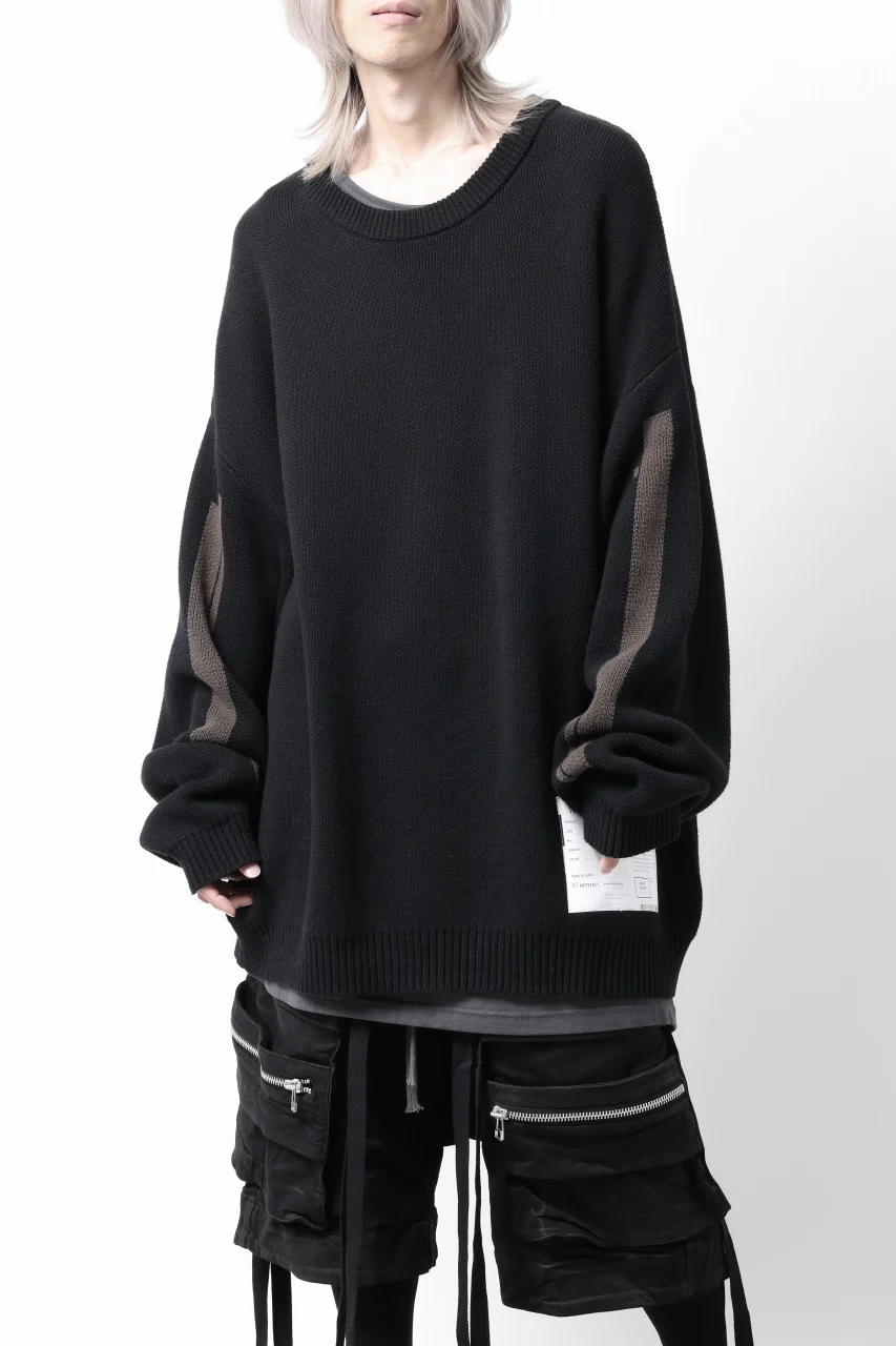 A.F ARTEFACT GEO PATTERN COTTON KNIT TOPS /  (BLACK x BROWN) - Image 3