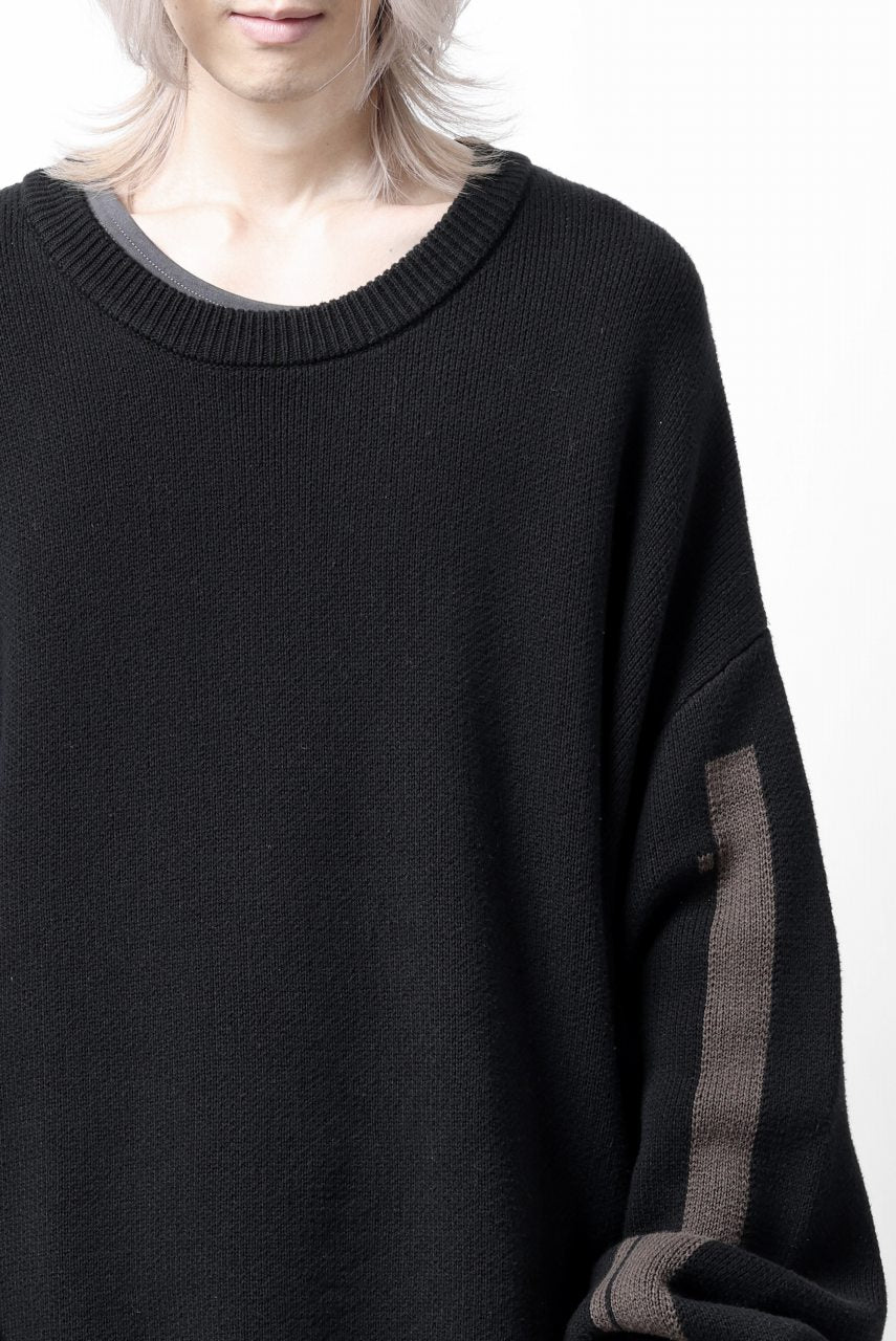 A.F ARTEFACT GEO PATTERN COTTON KNIT TOPS /  (BLACK x BROWN) - Image 32