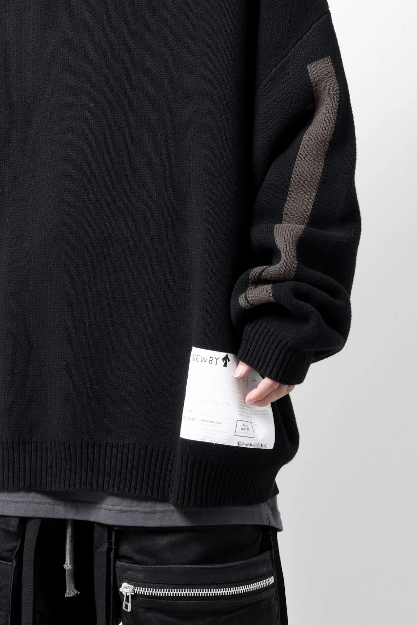 A.F ARTEFACT GEO PATTERN COTTON KNIT TOPS /  (BLACK x BROWN) - Image 33