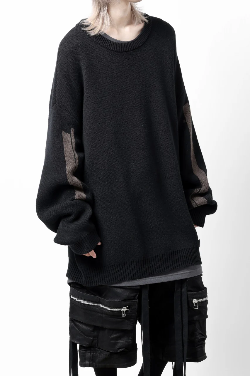 A.F ARTEFACT GEO PATTERN COTTON KNIT TOPS /  (BLACK x BROWN) - Image 6
