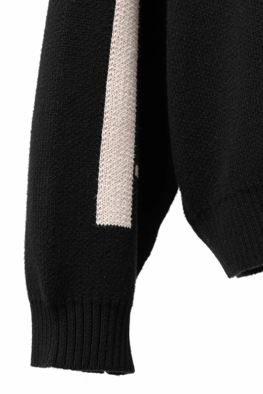 A.F ARTEFACT GEO PATTERN COTTON KNIT TOPS /  (BLACK x IVORY) - Image 24