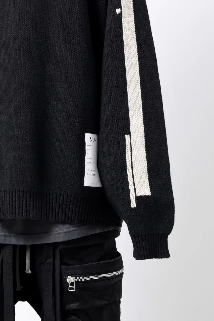 A.F ARTEFACT GEO PATTERN COTTON KNIT TOPS /  (BLACK x IVORY) - Image 33