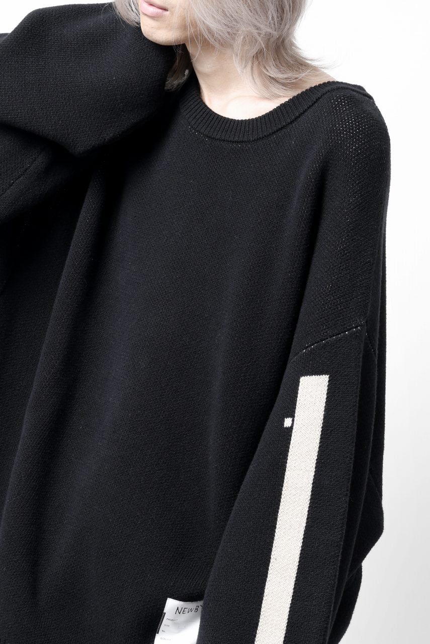 A.F ARTEFACT GEO PATTERN COTTON KNIT TOPS /  (BLACK x IVORY) - Image 37