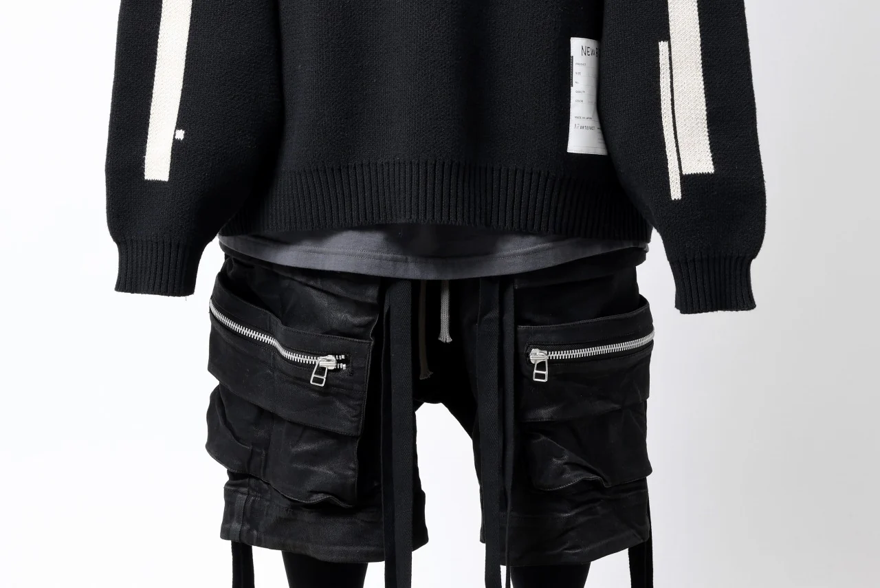 A.F ARTEFACT GEO PATTERN COTTON KNIT TOPS /  (BLACK x IVORY) - Image 43